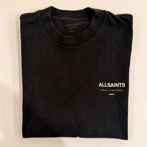 All Saints Black Graphic crew neck